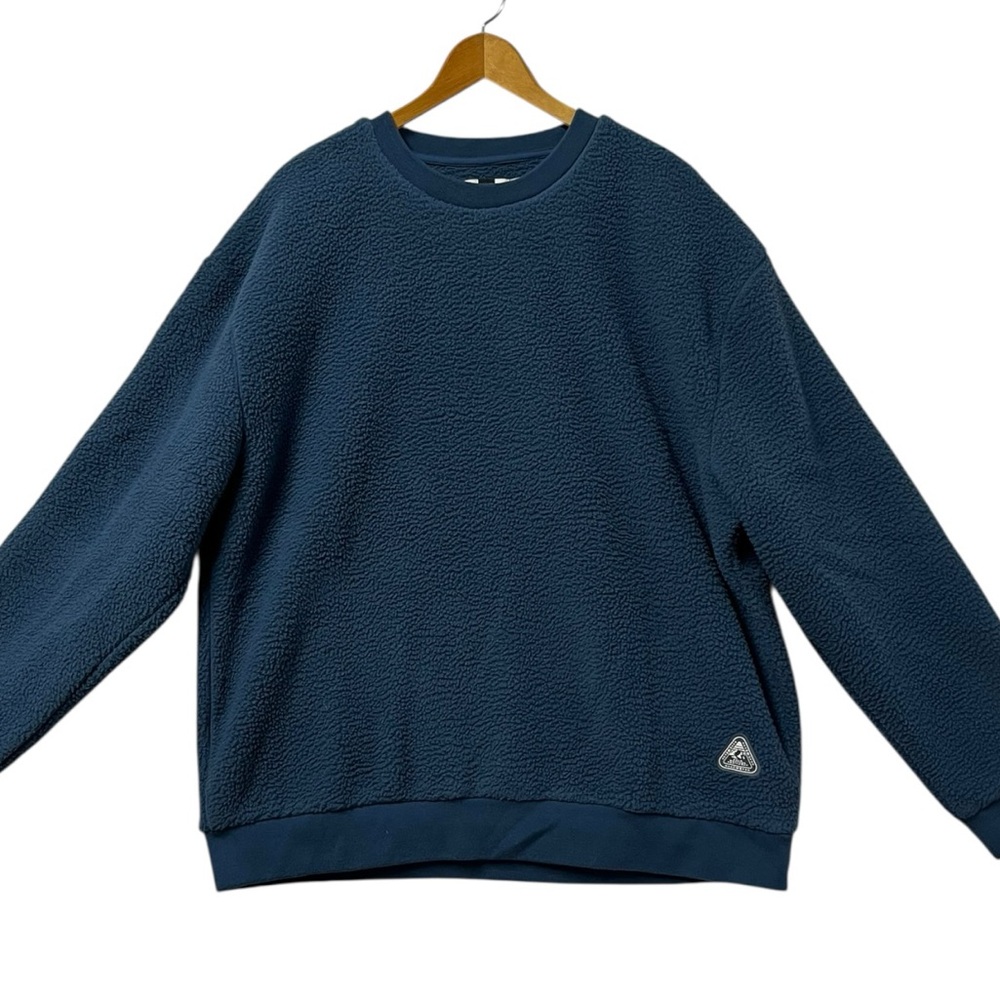 Topman Relaxed Fleece Sweatshirt Men’s XXL Blue Thick Pile Pullover EUC